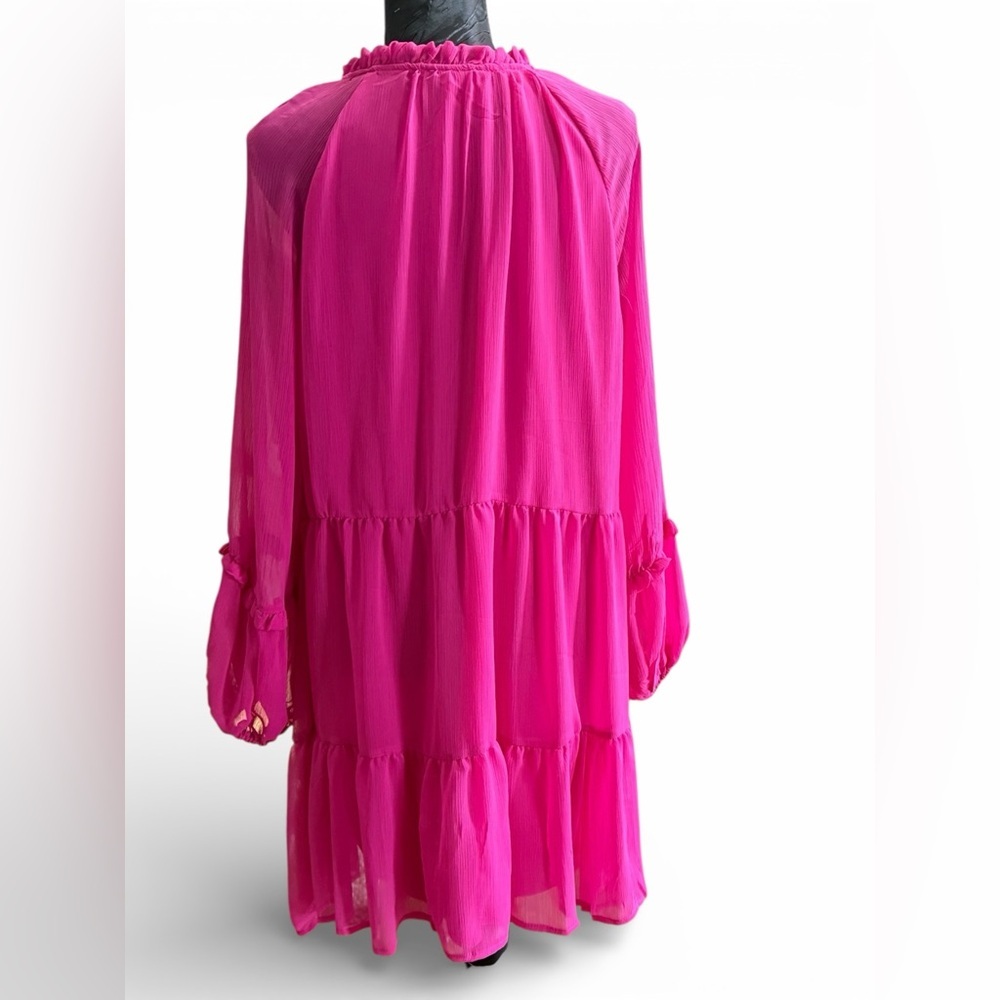 Vince Camuto Pink Tiered Babydoll Dress NWT Size Large - Picture 3 of 7